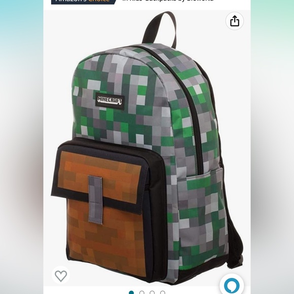 Bioworld Other - Bioworld Minecraft Squares Allover Print Backpack